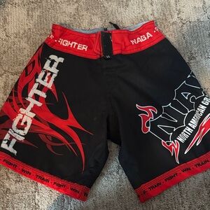 Kid’s Black and Red Fight Shorts